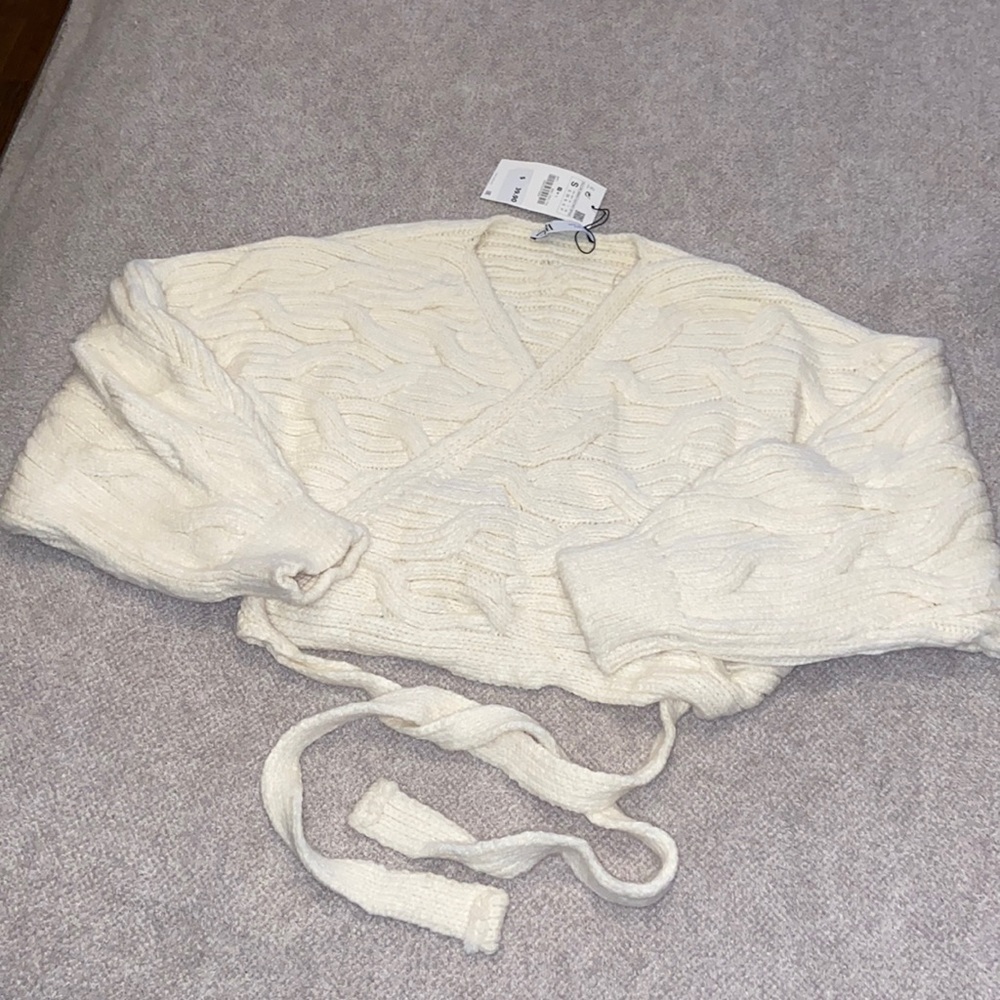 Zara Crop Wrap Sweater